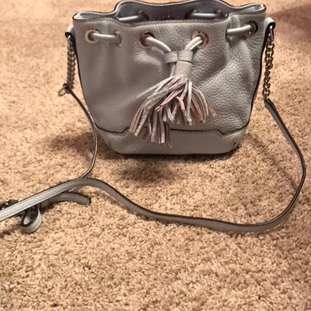 Baby blue bucket cross body